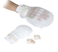 EHUSPU Protect Gloves Breathable Mesh, Safety Hand Mitts for Elderly Zipper Opening for Prevent Scratching Harm, Safety Gloves Padded with Highly Elastic Cotton