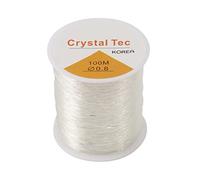 Ehwisbe 0.8mm Clear Bead Cord Crystal Elastic Stretchy Bracelet String for Jewelry Making Necklace Bracelet Beading Thread 0.8mm