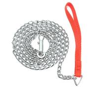 Ehwisbe 1.6m Heavy Duty Metal Chain Dog Puppy Walking Lead Leash Clip Red Handle