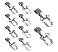 Ehwisbe 10Pcs Paracord Bracelet Shackle Buckle, Bow Anchor Shackle Clasp D Shackle Clip Adjustable for Survival Bracelet Silver