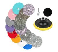 Ehwisbe 11 Packs 4 Inch Concrete Polishing Kit, 50-6000 Grit Wet/Dry Polishing Pad with Wool Disc, for Marble