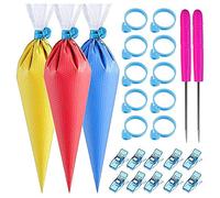 Ehwisbe 122Pcs Tipless Piping Bags - 100Pcs Disposable Piping Pastry Bag for Icing/Cookies Decorating -Cake Decorating Tools