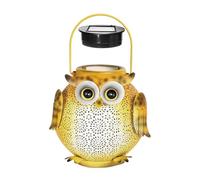 Ehwisbe 1Pcs Iron Art Solar Owl Ground Light Crafts Garden Lawn Outdoor Garden Decorative Lamp LED Solar Light Hanging Landscape