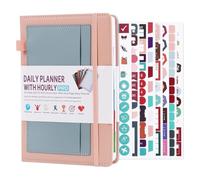 Ehwisbe 2024-2025 Planner with Practical Stickers, Undated Daily Weekly Organizer,Leather Cover with Card Storages&Paper Pocket