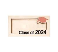 Ehwisbe 2024 Personalized Graduation Money Gift Holder Custom Wooden Graduation Cash Holder Card Box, Class of 2024 Light Brown