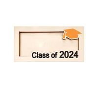 Ehwisbe 2024 Personalized Graduation Money Gift Holder Custom Wooden Graduation Cash Holder Card Box, Class of 2024 Orange