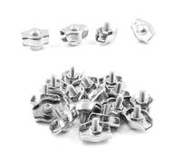 Ehwisbe 20PCS 1/8Inch M3 Stainless Steel Wire Rope Cable Clip Clamp, M3 Simplex Single Bolt Wire Rope Clips for 1/8In Wire Rope