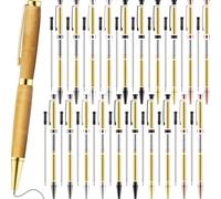 Ehwisbe 20pcs 7mm Slim Pen Set with Refills Wood Rotary Pen Kit Lathe Turning Supplies for DIY Copper Friends Teacher Student D
