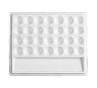 Ehwisbe 28Wells Watercolor Paint Palette White Imitation Ceramic Rectangle Color Mixing Tray for Acrylic Oil Painting Professionals