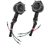 Ehwisbe 2Pcs Motorcycle Turn Signal Modified Led Two-Color Circular Streamer Turn Signal Indicator with Daytime Running Lights