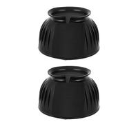 Ehwisbe 2Pcs Rubber Bell Boots Overreach Horse Boots Soft Equine Boots Protective Gear Accessories forTraining Equipment L