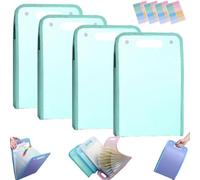 Ehwisbe 4PCS Extended Waterproof Folder, Vertical File Manager with Handle 13 Pocket A4 Multi-Page Portable Folders C