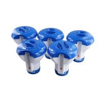 Ehwisbe 5PCS Swimming Pool Floating Chlorine Tablet Dispenser with Thermometer Automatic Pills Box Spa Pool Accessories