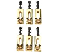 Ehwisbe 6 Pcs Metal Guitar Bridge Saddle Ball Roller String Tremolo Bridge Saddles for Electric Guitar Replacement Parts,Gold