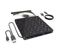 Ehwisbe 7 in 1 External CD DVD Drive CD Player DVD Burner USB3.0&Type C Optical Drive CD RW DVD Recorder Writer Reader for Laptop Desktop