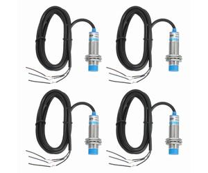 Ehwisbe Approach Sensor 8mm NPN NO DC 6-36V 4 Pcs Inductive Optical Fiber Proximity Sensor Proximity Switch Detector 3 Wire