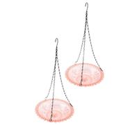 Ehwisbe Bird Flower Shaped Hanging Bird Feeder Birdbath for Garden Outdoor Decor Bird Feeder Supplies Pink
