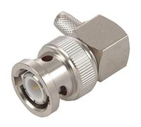Ehwisbe BNC Male Plug Right Angle Crimp for RG58 RG400 RFC195 Coax Adapter connector,silver