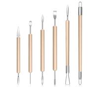 Ehwisbe Clay Sculpting Tools Kit 6 Pieces- Professional Grade Polymer Clay Tools Featuring Wooden Handles for Trimming Shaping Molding