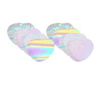 Ehwisbe Clear Holographic Glittering Film 200Pcs Square Button Maker Supplies for Pin Maker Machine Kit 4 Styles Laminate Sheets Heart