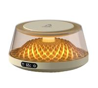 Ehwisbe Coffee Cup Heater, Desk Coffee Heater, Electric Heater with Ambient Light, Beverage Milk Tea Heating Tray Creamy White