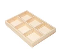 Ehwisbe Desktop Wooden Rectangular Organizer with 6 Compartments for and Kindergarten Stationery Storage
