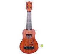 Ehwisbe Early Childhood Education Guitar Toy Classical Ukulele Guitar Instrument Simulation Small Guitar Kindergarten Instrument Four-String Guitar Can Play Ukulele-Orange