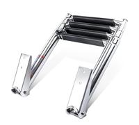 Ehwisbe Folding and Telescoping Feature Stainless Steel Marine Ladder, 4 Step Design for Boats, Boat Accessories