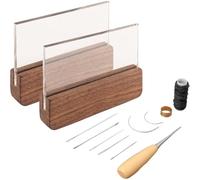 Ehwisbe for Burnishing Leather Slicker Tool- Wooden Handle Leathercraft Burnisher for Tanning