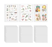 Ehwisbe for Photo, Card Sticker Storage-30 Sheets A5 Binder Inserts in Clear Double-Sided Plastic Sleeves
