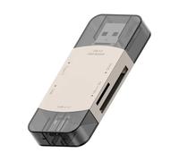 Ehwisbe High-Speed Card Reader Plug and Play Dual Card Reading for Computer Car Phone Four Ports Ligth Gold