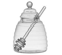 Ehwisbe Honeycomb Tank in High Borosilica Glass 1 Set Honey Storage Container with Dipper, Lid& Honey Bottle for Home Party L
