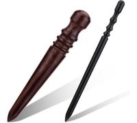 Ehwisbe Leather Edge Burnish Kit 2 PCS Ebony Wood Leather Burnisher Tool, Leather Edge Slicker Burnisher, Leather Craft Tool
