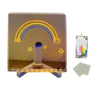 Ehwisbe LED Not Board with Stand, 2025 Glowing LED Drawing Board for Kids, 7 Color Markers, LED Note Board with Colors Medium-20x20CM