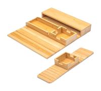 Ehwisbe Magnetic Detachable Foldable Bamboo Tray with Cup Holder, for Couch, Armrest- Drinks, Snacks, Remotes& Phones