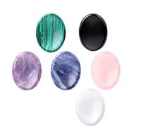 Ehwisbe Meditation Crystal Hand-Carved Crystals, 6PCS Thumb Worry Stone for Anxiety Healing Crystals Sets, Heals Stones