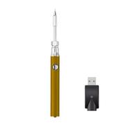 Ehwisbe Mini Soldering Iron 510 Thread 3-Gear Voltage Soldering Iron Pen USB Rechargeable 1100mAh with Soldering Iron Tip Gold