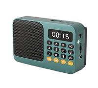 Ehwisbe Portable FM Radio Mini Bluetooth Wireless Speaker Support USB TF Card MP3 Music Player with LED FM Radio Receiver B