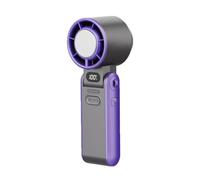 Ehwisbe Portable Grey Air Cooling Fan, 3600mAh Battery, 100 Speed Variations, Foldable Design with Lanyard for Travel & Outdoor
