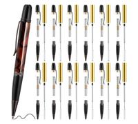Ehwisbe Premium Rotating Wooden Ballpoint Pen Pack, 12 Set with Copper Turntable for A
