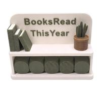 Ehwisbe Reading Challenge Counter 3D Printed Year Book Tracker Reusable Home Decor, Library Book Tracking Sign White