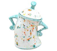 Ehwisbe Resin Crafts Fun Shape Cup Home Daily Desktop Decoration with Attitude Fork and Tilt Head Cyan-