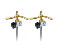 Ehwisbe Rotating Waterer Outdoor Lawn Sprinkler, 3-Arm Brass for Yard-for Gardening Sprinkler,Irrigation Tool for Garden