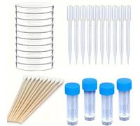 Ehwisbe Scientific Research Laboratory 1 Set Microbial Colony Observation Experiment,Disposable Petri Dishes(Agar Not Included)