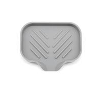 Ehwisbe Self Draining Soap Bar Holder Silicone Kitchen Sink Soap Dish Tray Counter Organizer Easy Install Easy to Use S Grey