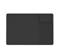 Ehwisbe Silicone Coffee Mat 24x16In Coffee Bar Mat with Detachable Dish Drying Mat for Kitchen Countertops Coffee Accessories A