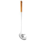 Ehwisbe Soup Ladle, 17Inches Spatula for Wok, Stainless Steel Spoons Cooking with Heat- Wooden Handle