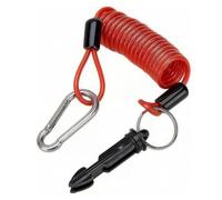 Ehwisbe Spring Coiled Wire 6FT Breakaway Cable for Trailers, Heavy Duty Stainless Steel Emergency Brake Safety Lanyard with Pin