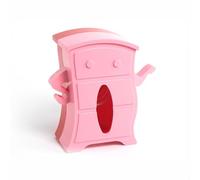 Ehwisbe Tissue Box Tabletop Toilet Tissue Box Tissue Storage Box with Elastic Support Pink+Red