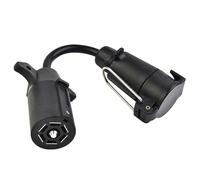 Ehwisbe Trailer Adapter Light Converter 7-Way Blade Socket(US Vehicle) to 7-Pin Round European Trailer